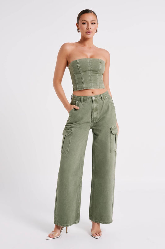 Meshki Denim Khaki Set